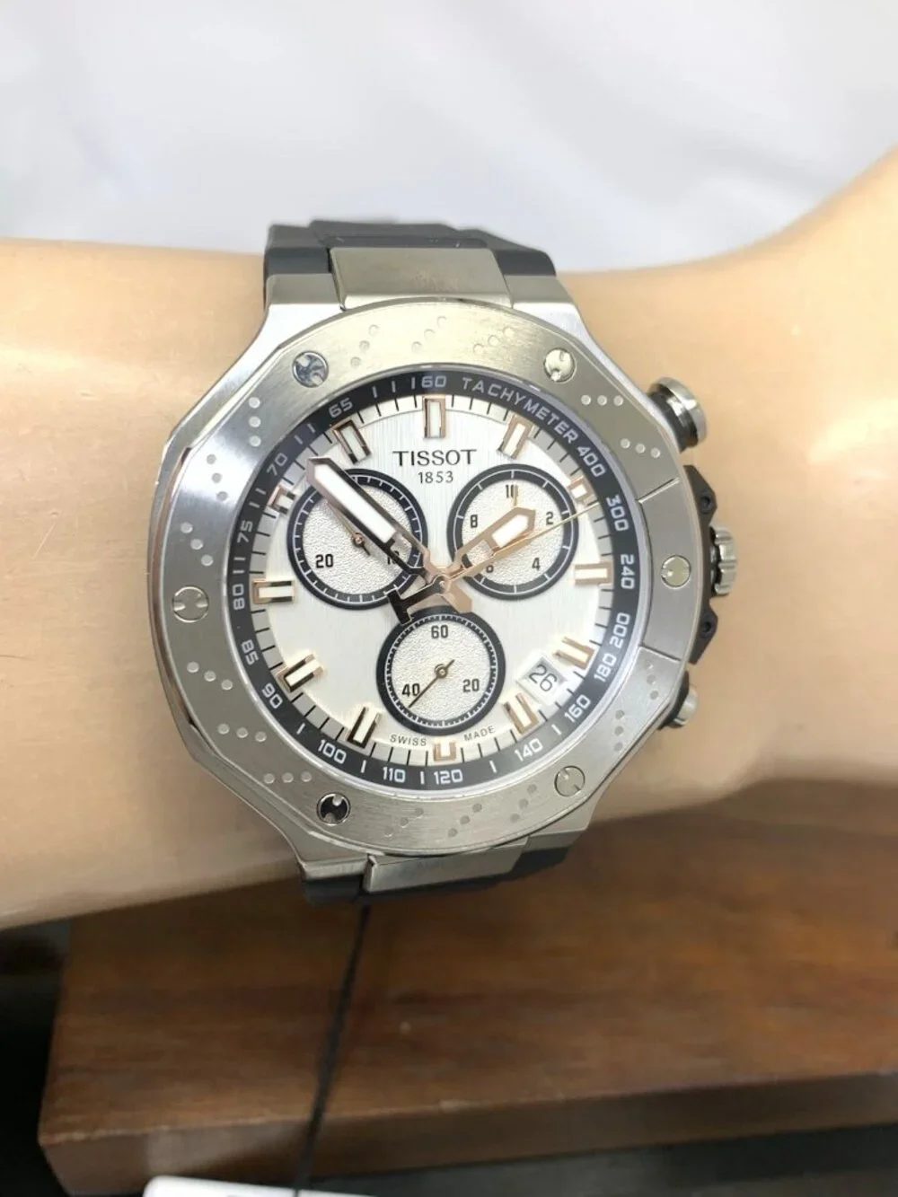 Tissot Men's Watch T-Race Chronograph Swiss Quartz Silver Black T1414171701100
